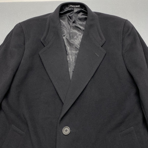 Giorgio Armani Mens Black Virgin Wool Cashmere Blend Overcoat Made in Italy 42R - Picture 4 of 16